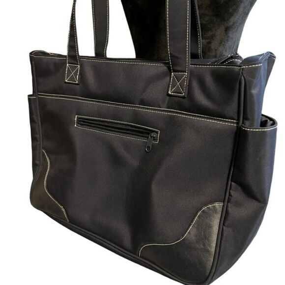 KD Kicker & David Design Navy Blue Diaper Bag Bottle Holder Multipurpose Tote - Picture 1 of 14